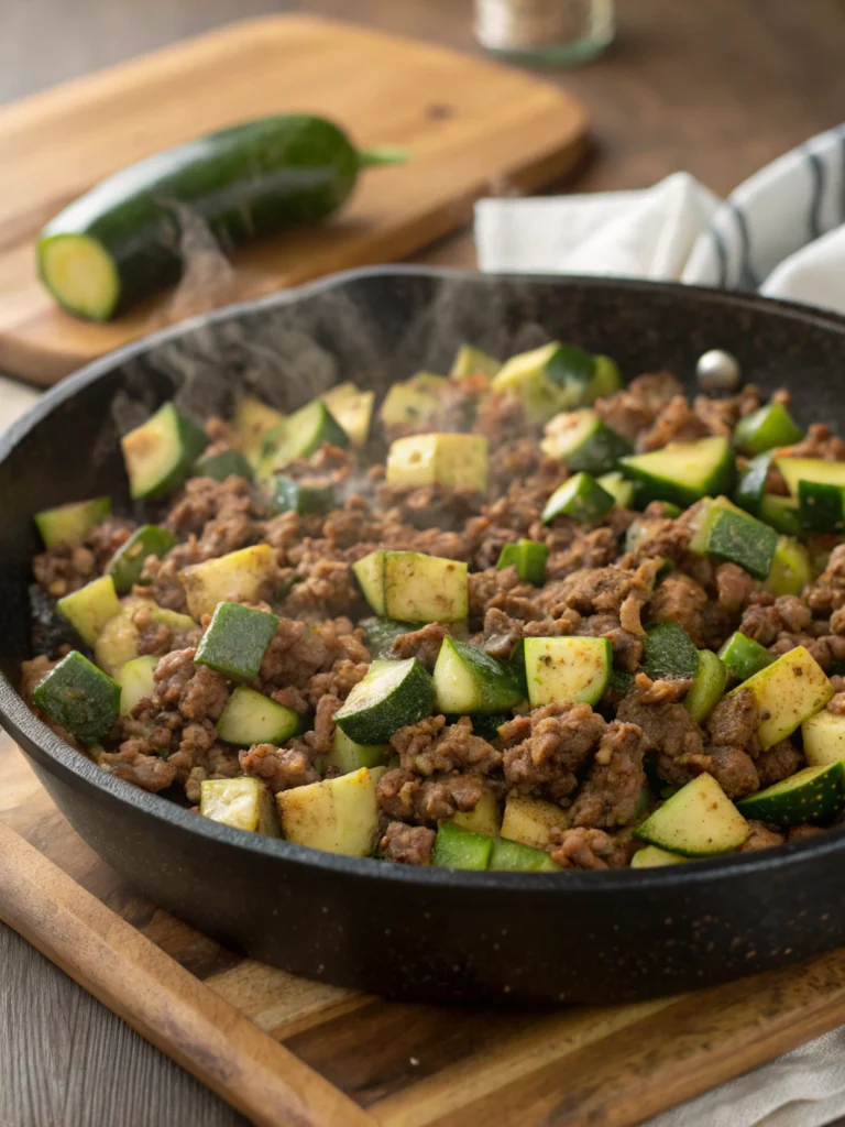 Zucchini and Ground Beef Skillet