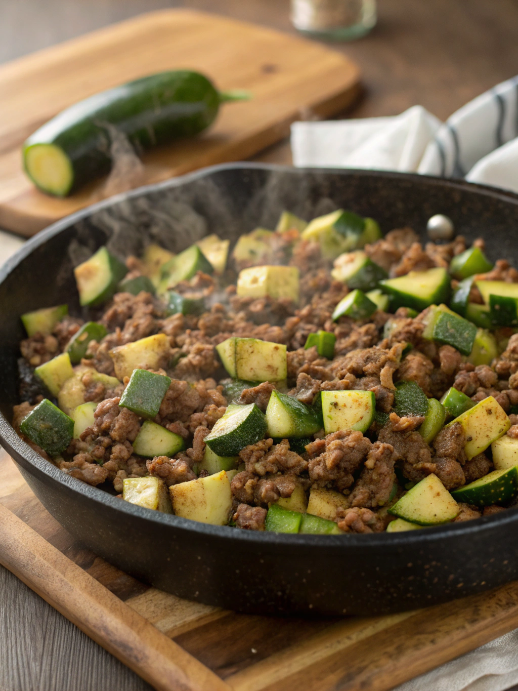 Zucchini and Ground Beef Skillet